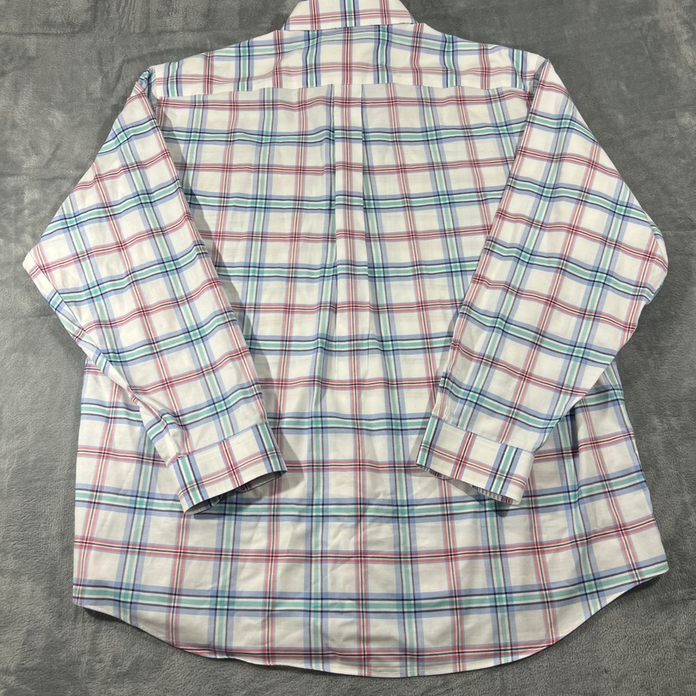 Brooks Brothers 346 Mens XL Plaid Button Down Shirt Long Sleeve Multi Color Logo - Picture 6 of 7